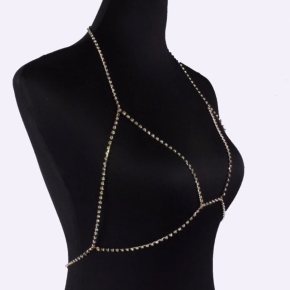 Crystal Rhinestone Body Chain Bralette - Picture 5 of 7